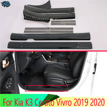 Cubierta embellecedora de acero inoxidable para coche, Panel interior de umbral de puerta, placa de desgaste, para Kia K3 Cerato Vivro 2019 2020 2024 - compra barato