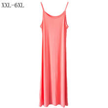 Summer Women Sleeveless Big Neck  Ankle-Length  Halter Modal Vest Dress Vestidos Plus Size 3XL 4XL 5XL 6XL 2024 - buy cheap