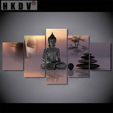 HKDV-5 paneles de estatua de Buda, lienzo abstracto, impresiones de póster, imágenes artísticas de pared para sofá, decoración moderna para el hogar, sala de estar sin marco 2024 - compra barato