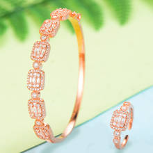 GODKI Luxury Round Bangle Ring Sets Cubic Zirconia CZ Dubai Bridal Jewelry Sets For Women Wedding brincos para as mulheres 2020 2024 - buy cheap