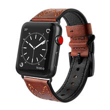 watch accessories for apple watch 5/4/3/2/1 band 44mm 40mm 42mm 38mm Firm Genuine Leather watchband for iwatch bracelet 2024 - buy cheap