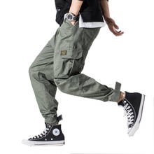 2022 homens multi-bolso calças de carga design dos homens elástico na cintura harem pant rua punk hip hop casual masculino calças do exército corredores 5xl 2024 - compre barato
