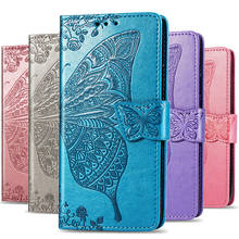 Embossed Butterfly Phone Case For iPhone 11 Pro X XS Max XR Flip Case Leather Wallet Case for iPhone 8 7 Plus 6 6S Coque Fundas 2024 - buy cheap
