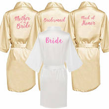 Equipe bride nightwear nupcial/dama de honra robes sleepwear noiva/cetim/seda/banho/sexy robe roupões femininos/roupão feminino 2024 - compre barato