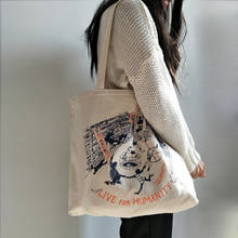 Canvas Shoulder Bag for Women 2021 Koreans Large Tote Shopper Bags Handbag Cotton Cloth Shopping Bag  Reusable Eco Beach Bags 2024 - купить недорого