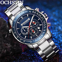OCHSTIN-Reloj de pulsera deportivo para hombre, cronógrafo militar, de lujo, de acero inoxidable, a la moda, esfera azul, 6125 2024 - compra barato