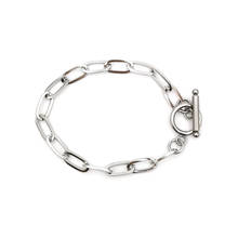 Fashion OT buckle long flat wire titanium steel stainless steel bracelet chain hip hop simple bracelet hot sale 2024 - buy cheap