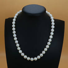 AA freshwater pearl white NEAR ROUND 10-11mm  necklace wholesale 18inch 2024 - buy cheap