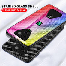 Funda de vidrio templado con patrón de fibra de carbono para Xiaomi, carcasa trasera de lujo para Xiaomi Black Shark 3 2 Pro, Coque Capa 2024 - compra barato