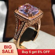 Fashion Jewelry Rose Gold 925 Sterling silver ring cushion cut 10Ct AAAAA zircon cz Engagement Wedding Band Ring for women 2024 - buy cheap