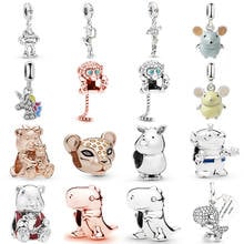 Octbyna Silver Color  Pixar Cartoon Pendant&leopard Animal Charm Beads Fits Pandora Bracelet Necklace For Women Making 2024 - buy cheap