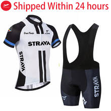 Комплект одежды для велоспорта 2021 Team STRAVA, дышащая Спортивная майка для езды на велосипеде, для горных велосипедов, Мужская одежда для велоспорта 2024 - купить недорого
