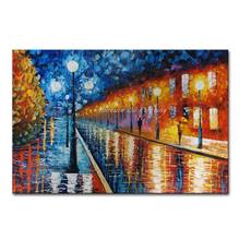 Hand Painted Colorful Street Landscape Oil Paintings On Canvas Modern Abstract Wall Art Pictures For Living Room Home Decoration 2024 - buy cheap