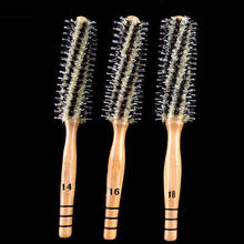 Escova de cabelo redonda pro madeira em 3 tamanhos, 1 peça de escova de cabelo, para salão de cabeleireiro e soprador 2024 - compre barato