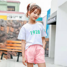 Girls Clothing Sets for Children 6-14 Years O-neck Print T-shirt Top with Casual Short Pant 2PCS Princess Korean Clothes Kids 2024 - buy cheap