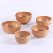 1Pc Wooden Bowl Japanese Style Wood Rice Soup Bowl Salad Bowl Food Container Large Small Bowl For Kids Tableware Wooden Utensils 2024 - buy cheap