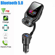 Pantalla LCD de 1,8 pulgadas con Bluetooth 5,0, reproductor de Audio MP3 y AUX para coche, transmisor FM inalámbrico, Kit de manos libres QC3.0, Cargador USB Dual para coche 2024 - compra barato
