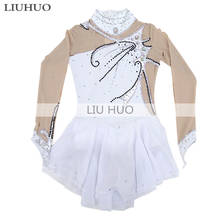 Liuhuo vestido de balé feminino adulto e infantil, para performance em balé com ginástica rítmica branca, collant para patinação e patinação artística 2024 - compre barato