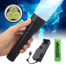 Waterproof Diving Flashlight 3 XM-L2 LED Diving light Torch Rechargable Underwater 100 Meter Scuba Lamp Lights+18650+Charger 2024 - buy cheap