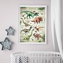 Arte de parede de tela hd dinossauro impressões cartaz desenho animado animal decoração da casa pintura nórdica para sala de estar moldura modular fotos 2024 - compre barato