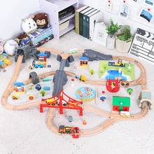 Construction Site Dock Zoo Rail Train Set Children Educational Rail Car Toy Compatible with Wooden 1:64 over three years old 2024 - buy cheap