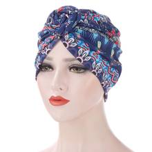 Pañuelo árabe para la cabeza para mujer, gorros de turbante con estampado de moda, hijab bohemio, étnico, interior, sombrero musulmán 2024 - compra barato