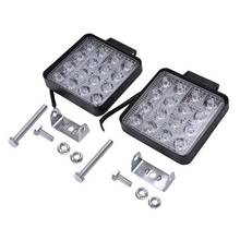 Luces LED de trabajo cuadradas, lámpara de 48W, 6000k, para Tractor, SUV, camión, 4WD, 12V y 24V, 2 uds. 2024 - compra barato