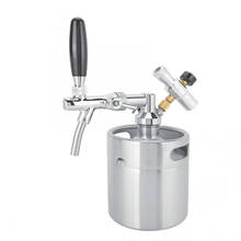 2l homebrew aço inoxidável mini barril torneira dispensador de cerveja com 2 classe calibre de pressão arma cerveja 2024 - compre barato