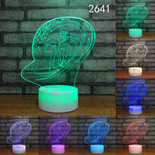 Lâmpada de led 3d de 7 cores que muda de cor, lâmpada de mesa de surf, crianças, toque usb, luz noturna, sono, iluminação, decoração de quarto, presente para amigos