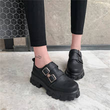 YMECHIC 2020 nueva moda Otoño plataforma zapatos planos mujer Beige negro pisos hebilla gancho Loop Casual zapatillas mujer tamaño grande 43 2024 - compra barato