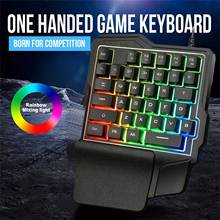 K7left hand Проводная 35 клавиш клавиатура с подсветкой игровая клавиатура USB соединение 2024 - купить недорого