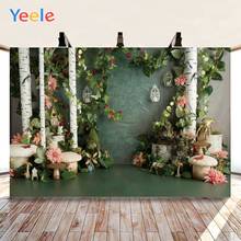 Yeele Green Theme Flowers Baby Birthday Photography Background Decoration Family Party Photocall Backdrop Photo Studio 2024 - buy cheap