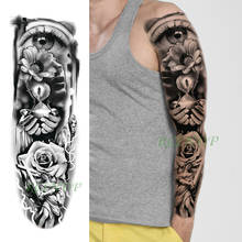 Водостойкая временная татуировка наклейка крест цветок песочные часы глаза поддельные тату флэш-тату полная рука рукав Тато для мужчин женщин 2024 - купить недорого