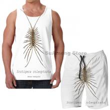 Summer funny print men Tank Tops Women Scutigera coleoptrata (house centipede) men beach shorts women sets fitness vest 2024 - buy cheap