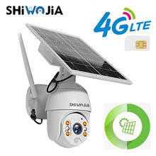 Shiwojia 4g/versão wi-fi 2mp hd painel da câmera solar monitor de segurança ao ar livre casa inteligente fazenda rancho floresta longa espera led alarme 2024 - compre barato