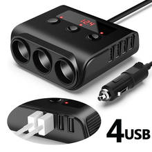 QUICK CHARGE 3.0 120W 12V/24V 3-Socket Power Splitter DC Outlet Cigarette Lighter Adapter, with 8.5A 4 USB Ports Car Charger 2024 - buy cheap