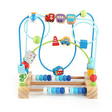 Wooden Bead Maze Toy Math Toy Counting Circles Bead Abacus Wire Maze Roller Coaster Montessori Educational for Children 2024 - buy cheap