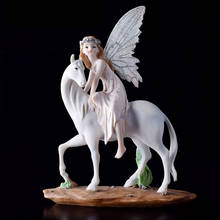 Nordic Creative Resin Horse Riding Angel Girl Sculpture Ornaments Home Living Room Bedroom Furnishings Crafts Girl Birthday Gift 2024 - buy cheap