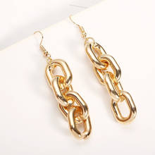 Fashion 1 Pair Punk Style Thick Link Chain Dangle Earrings For Women Charm Pendant Long Geometric Drop Earring Jewelry Gift 2024 - buy cheap