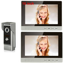 Câmera porteiro vídeo telefone hd de 10 polegadas, sistema de interfone com 2 monitor + 1 * 700tvl, câmera externa 2024 - compre barato