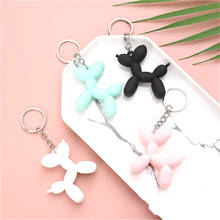 Fashion Colorful Balloon Dog Keychain Soft Rubber PVC Cute Dog Shape Keychains Women Key Chain Car Key Ring Bag Pendant Jewelry 2024 - buy cheap