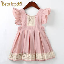 Bear Leader/платья принцессы для девочек; Новинка 2021 года; Модные детские кружевные костюмы в стиле пэчворк; Детские повседневные платья с оборками; Vestidos От 2 до 6 лет 2024 - купить недорого