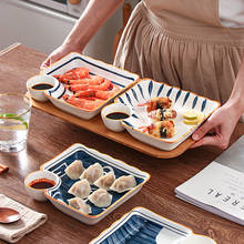 Household Ceramic Plate Dish Dumplings Bowl Sushi Plate with Sauce Dish Kitchen Tableware Dinner Dessert Cake Fruit Plates Tray 2024 - buy cheap