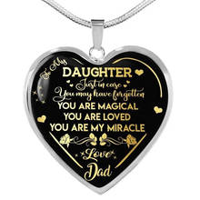 Ожерелье с подвеской в виде сердца от папы до дочери, вы волшебны, вы любимы, это мой Чудесный подарок на ювелирное изделие 2024 - купить недорого