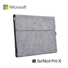 Capa de camurça de couro 2020, bolsa masculina com flip para laptop e tablet, para microsoft surface pro x de 13 polegadas 2024 - compre barato