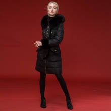 Outerwear feminino 2019 estação europeia inverno wear novo europeu e americano retro grande gola de lã para baixo jaqueta tendência 2024 - compre barato