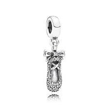 Authentic 925 Sterling Silver Bead Ballet Slipper Pendant Charm Fit Fashion Women Pandora Bracelet Bangle Gift DIY Jewelry 2024 - buy cheap