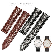 Pulseira de couro de crocodilo 20mm 21mm, pulseira de couro preto e marrom, pulseira de substituição para relógio kit de reposição para r14129116 2024 - compre barato