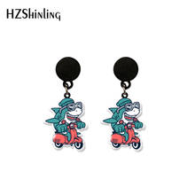 Funny Working Shark Acrylic Earrings Dangle Cute Ocean Animal   Earrings Resin Epoxy Jewelry 2024 - buy cheap