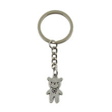 Chaveiro com pingente de arco urso, preço de fábrica, corrente de metal, cor prata, masculino, presente de carro, lembrança, chaveiro, dropshipping 2024 - compre barato